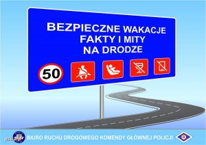 plakat informujący o działaniach bezpieczne wakacje