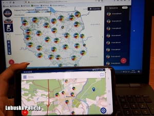 ekran komputera i telefonu przedstawiający Krajową Mapę zagrożeń Bezpieczeństwa